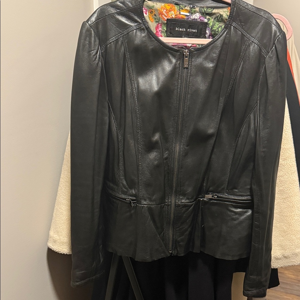 Black Rivet Women's Sleek Black Leather Jacket